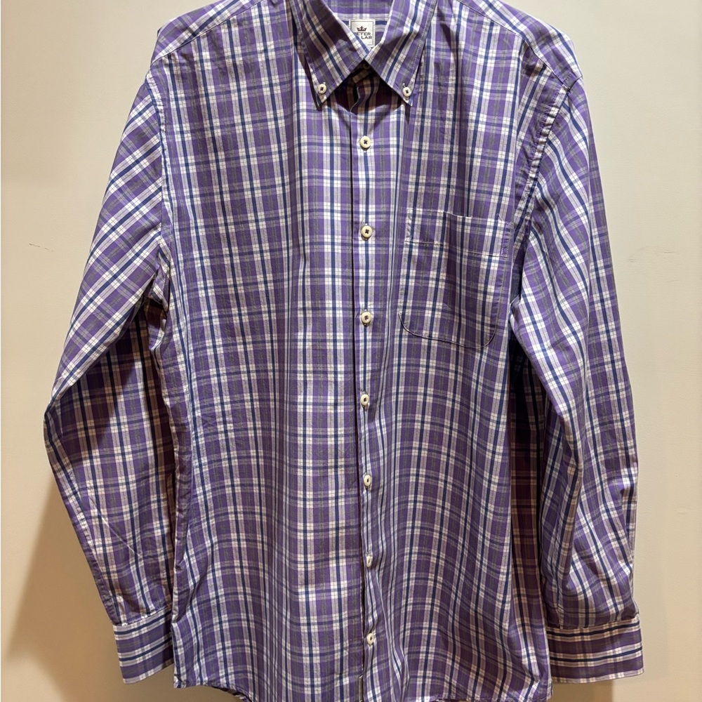 Peter Millar Purple Plaid Men's Shirt